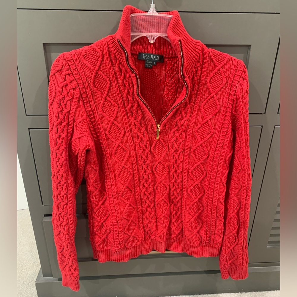 Ralph Lauren cotton quarter zip sweater